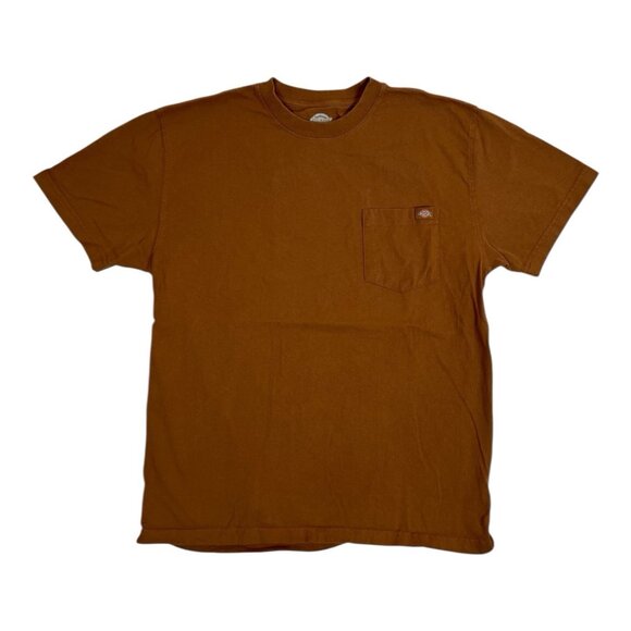 Dickies Pocket T-Shirt Size Large Duck Brown Work Wear Short Sleeve - Picture 1 of 7